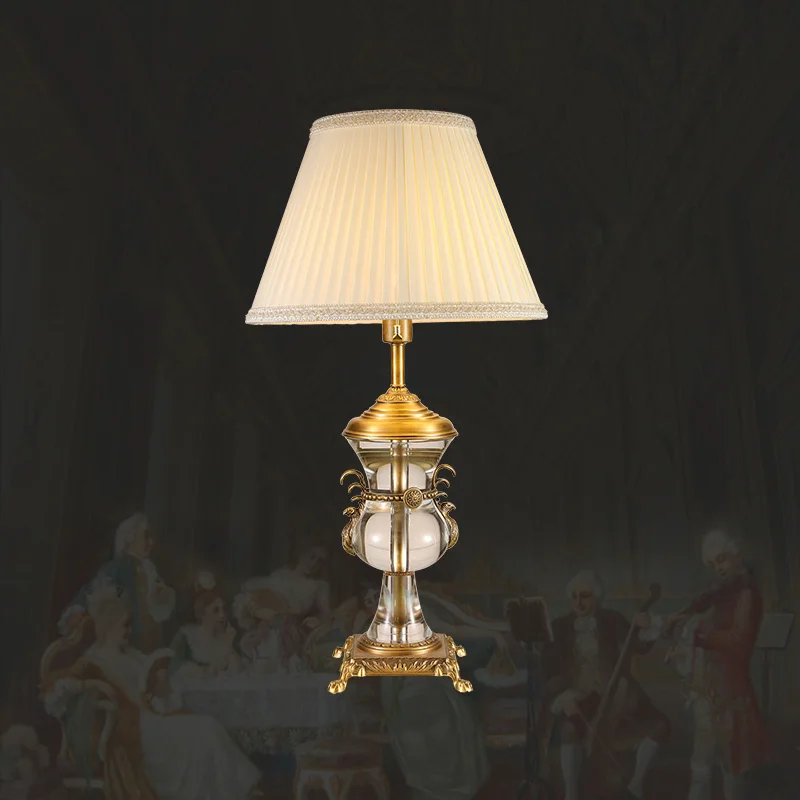 

Французская роскошная декоративная настольная лампа, ретро-стиль, для виллы, гостиной, кабинета, спальни, прикроватная, медная