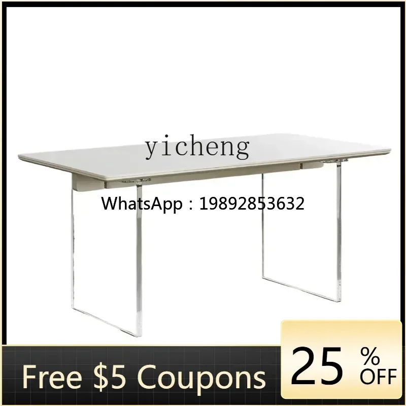 

BB dining table, acrylic suspended solid wood slate log dining table and chair combination