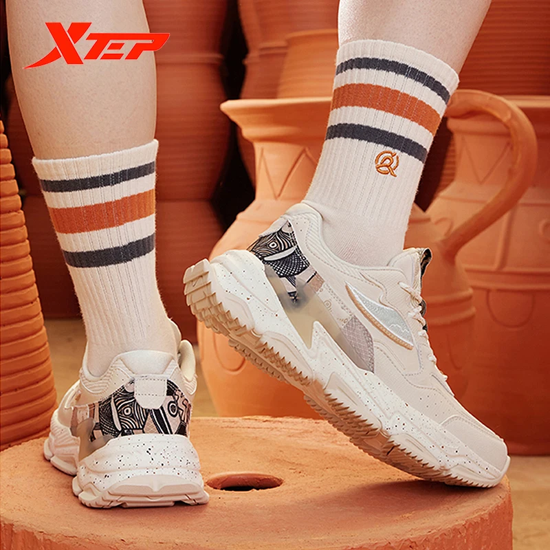 Xtep Chinoiserie Sports Shoes For Women Autumn Fashion Soft Thick Bottom Sneakers Stability Outdoor Running Shoes 878318320035