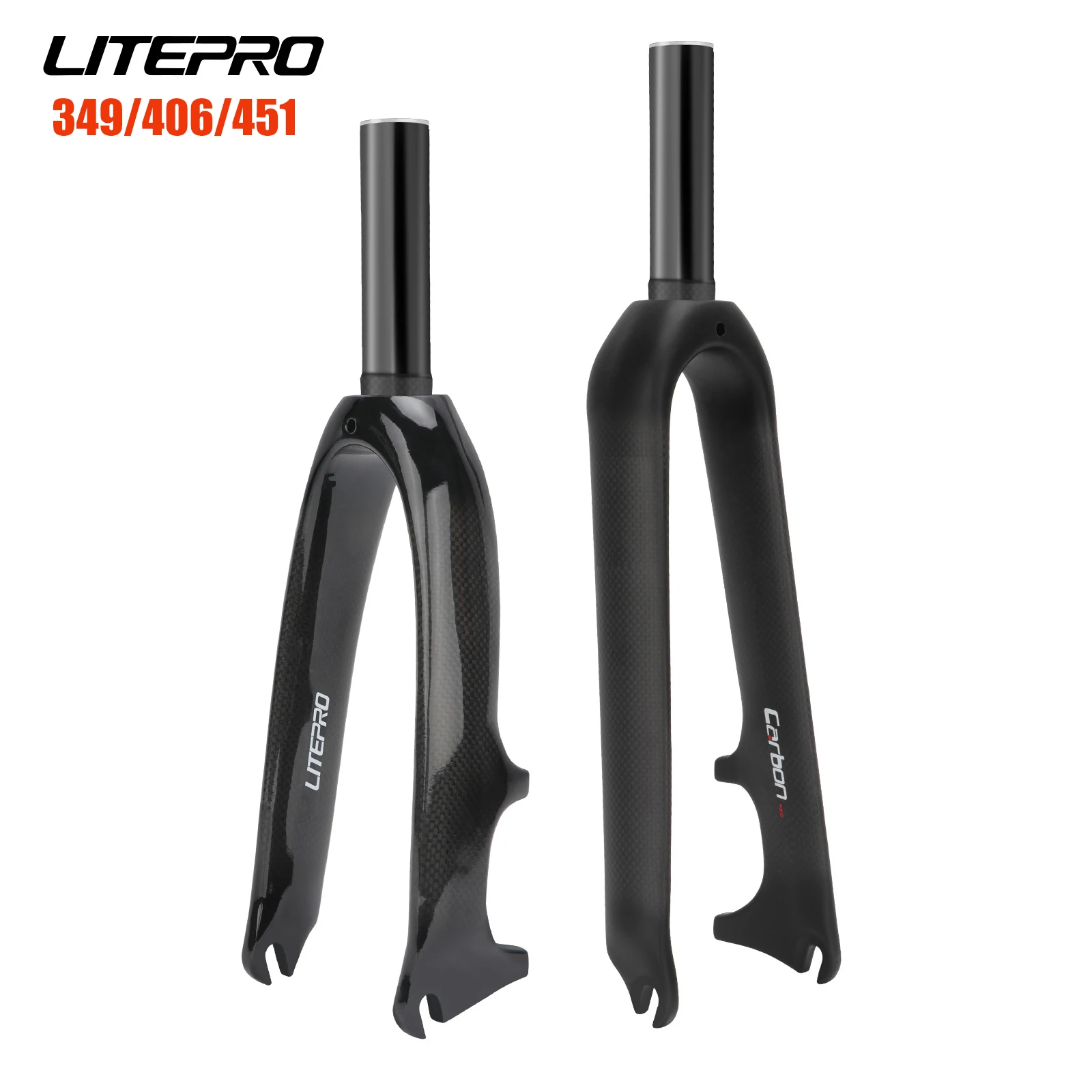 

Bicycle Carbon Fork for Kids,Bike Parts,349,406/451Open 100mm Disc Brake,Glossy/Matte,14in,16in,20in,24in,Folding Bicycle Parts