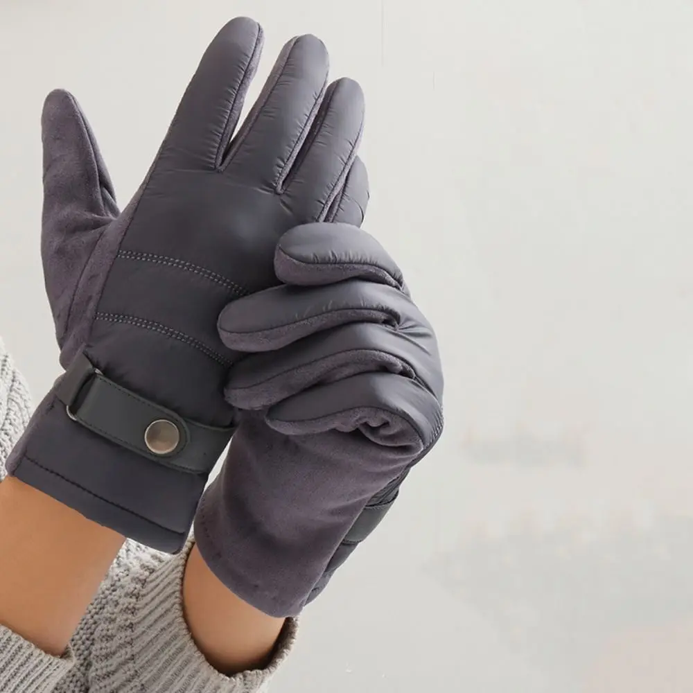 Keep Warm Winter Men's Gloves Down Cloth Touch Screen Male Windproof Gloves Soft Waterproof Motorcycle Full Finger Mittens