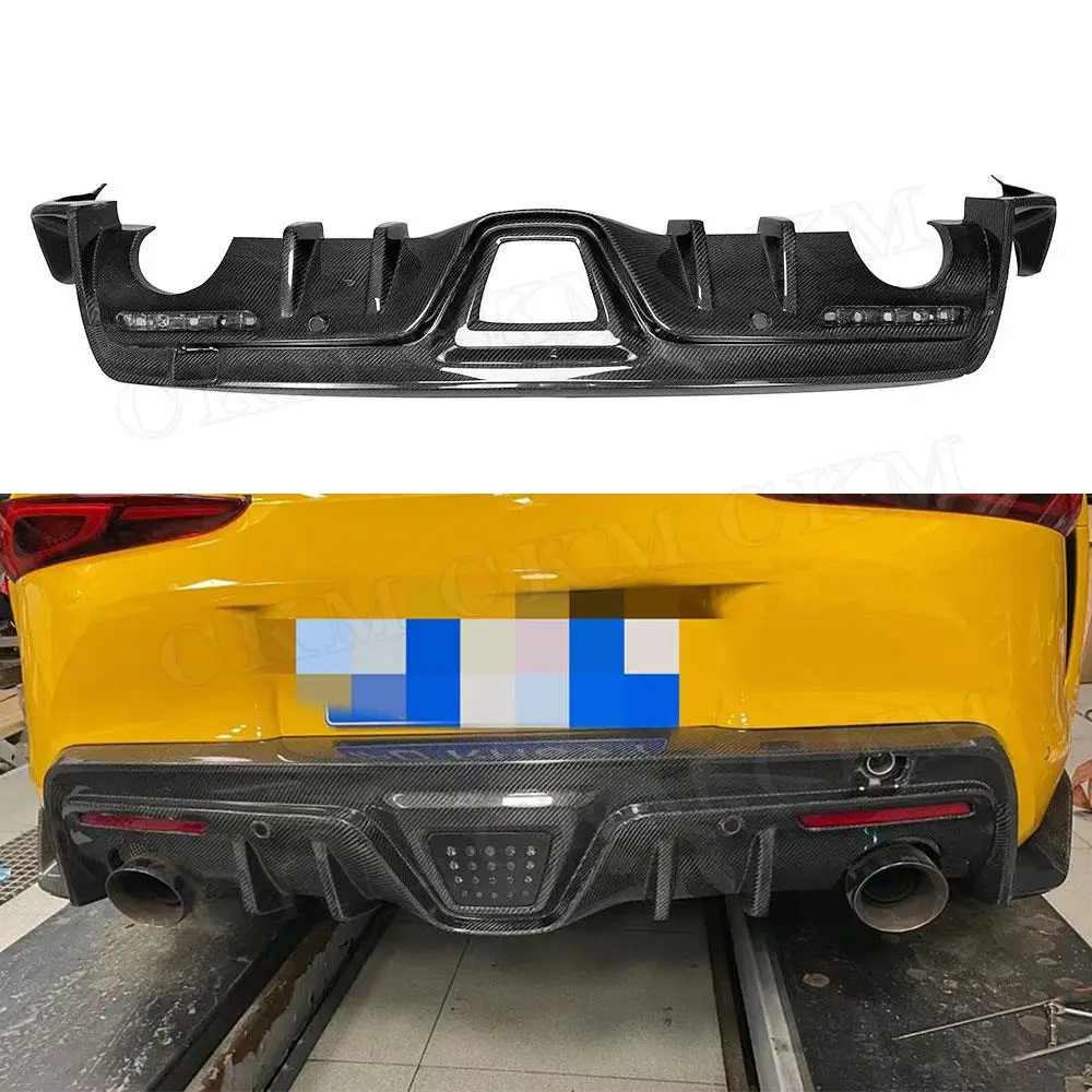 Carbon Fiber Car Accessories Rear Bumper Lip Diffuser with Lamp For Toyota Supra 2019 2020 Body Kits FRP Prime