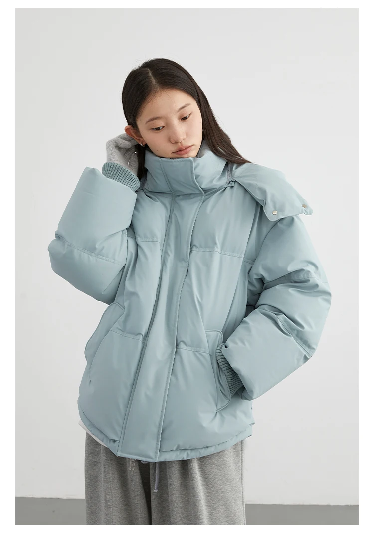 CHIC VEN Women Down Coat Solid Warm Down Jacket New 90 White Duck Down Windproof Hooded Female Overcoat Winter 2023