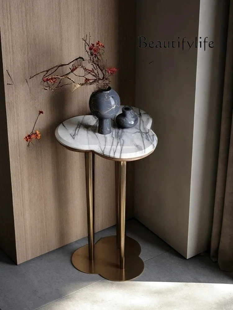 X الحديثة بسيطة ضوء فاخر فاخر حجر زهرة الوقوف فيلا جديدة الراقية غرفة المعيشة أرضية من الفولاذ المقاوم للصدأ زهرة الوقوف