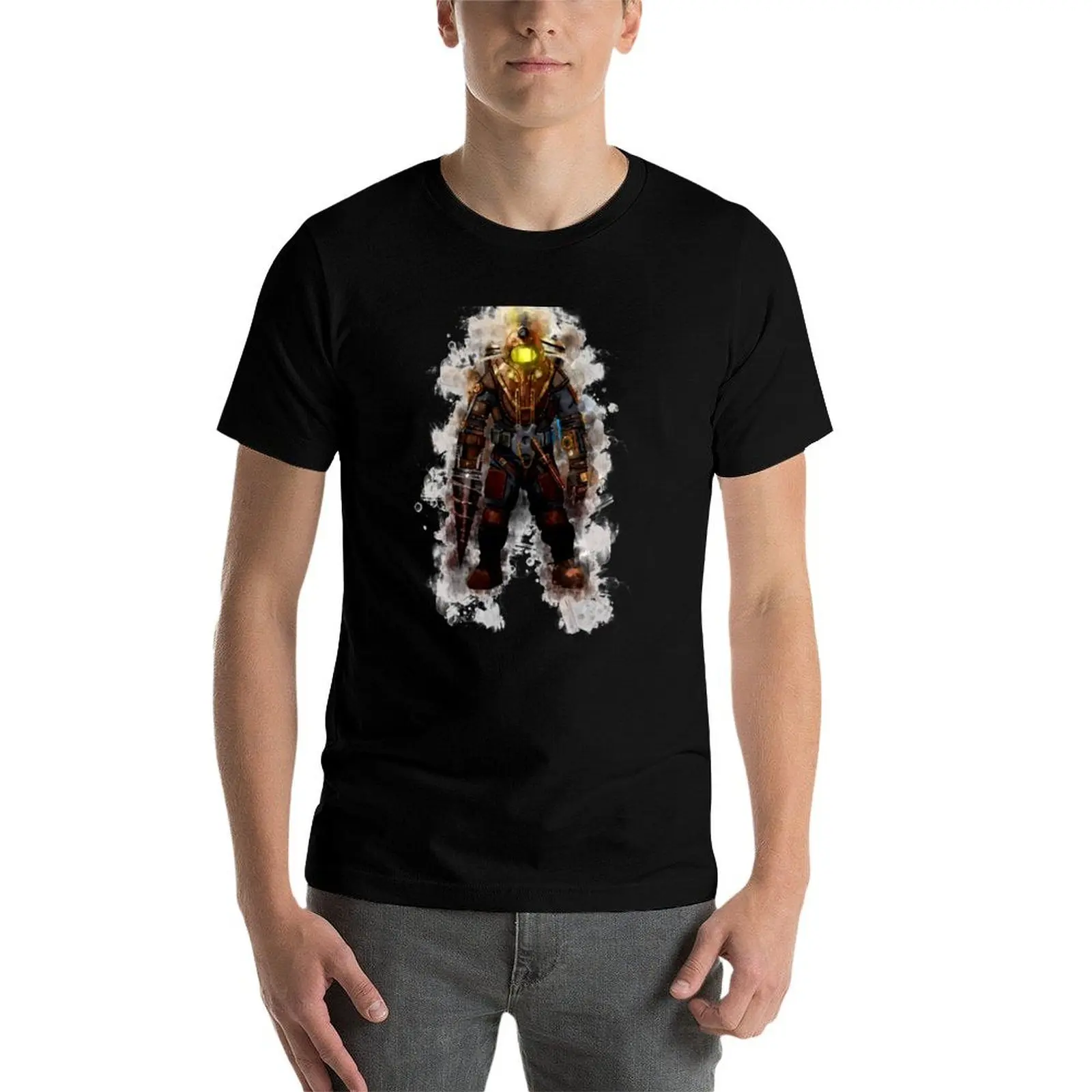 Bioshock - Big Daddy Delta (Watercolor) T-Shirt cute clothes tops graphic tee shirt t shirts for men cotton image 4