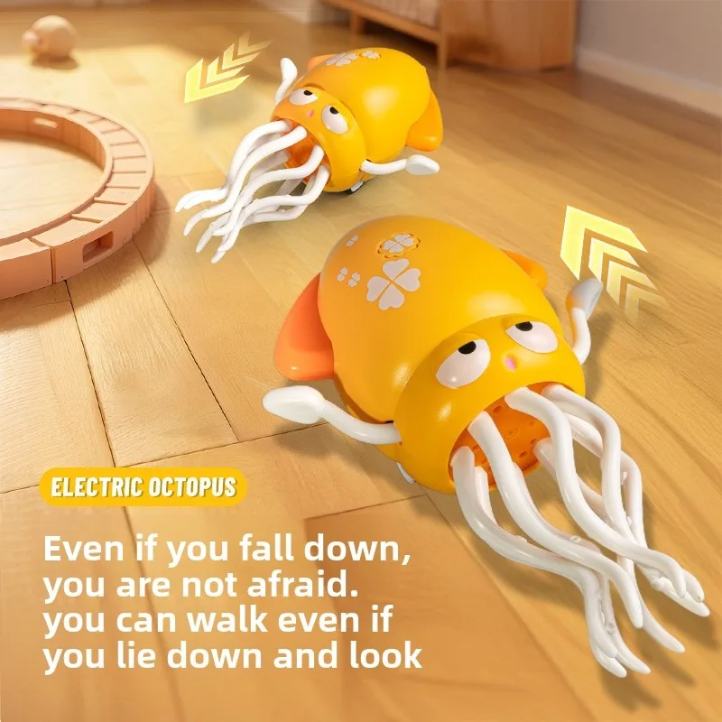 Kids electric magic dancing octopus sensor automatic obstacle avoidance squid octopus can dance decompression educational toy