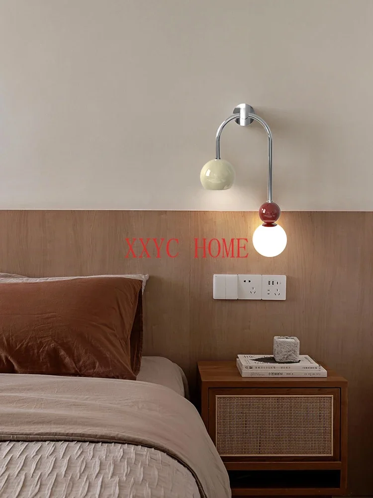 

Wall Lamp Magic Bean Arc Modern Minimalist Bedroom Lighting Advanced Sense Cream Style New Internet Celebrity Bedside Lamp