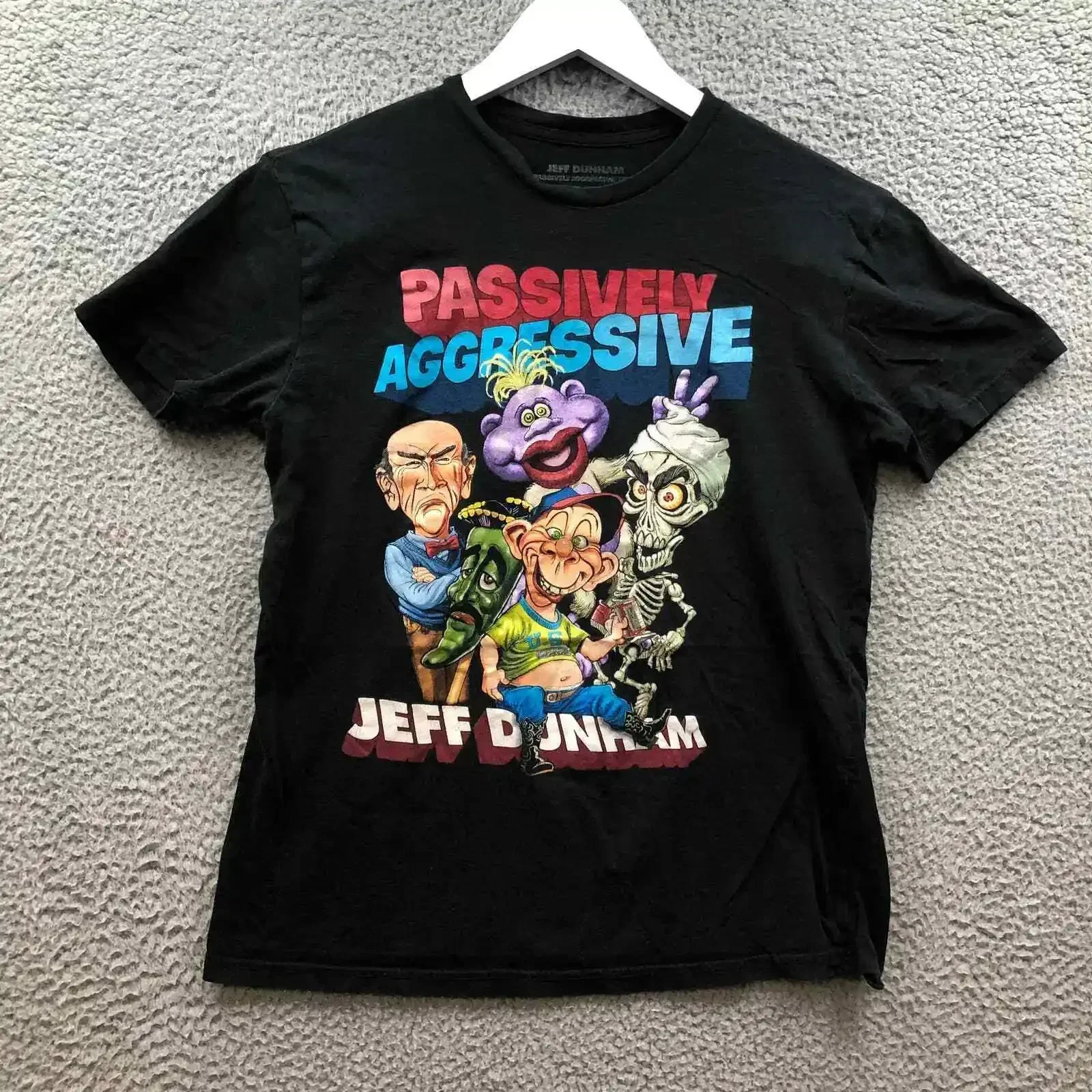 Jeff Dunham Passively Aggressive Tour T-Shirt Men's Small S Short Sleeve Black