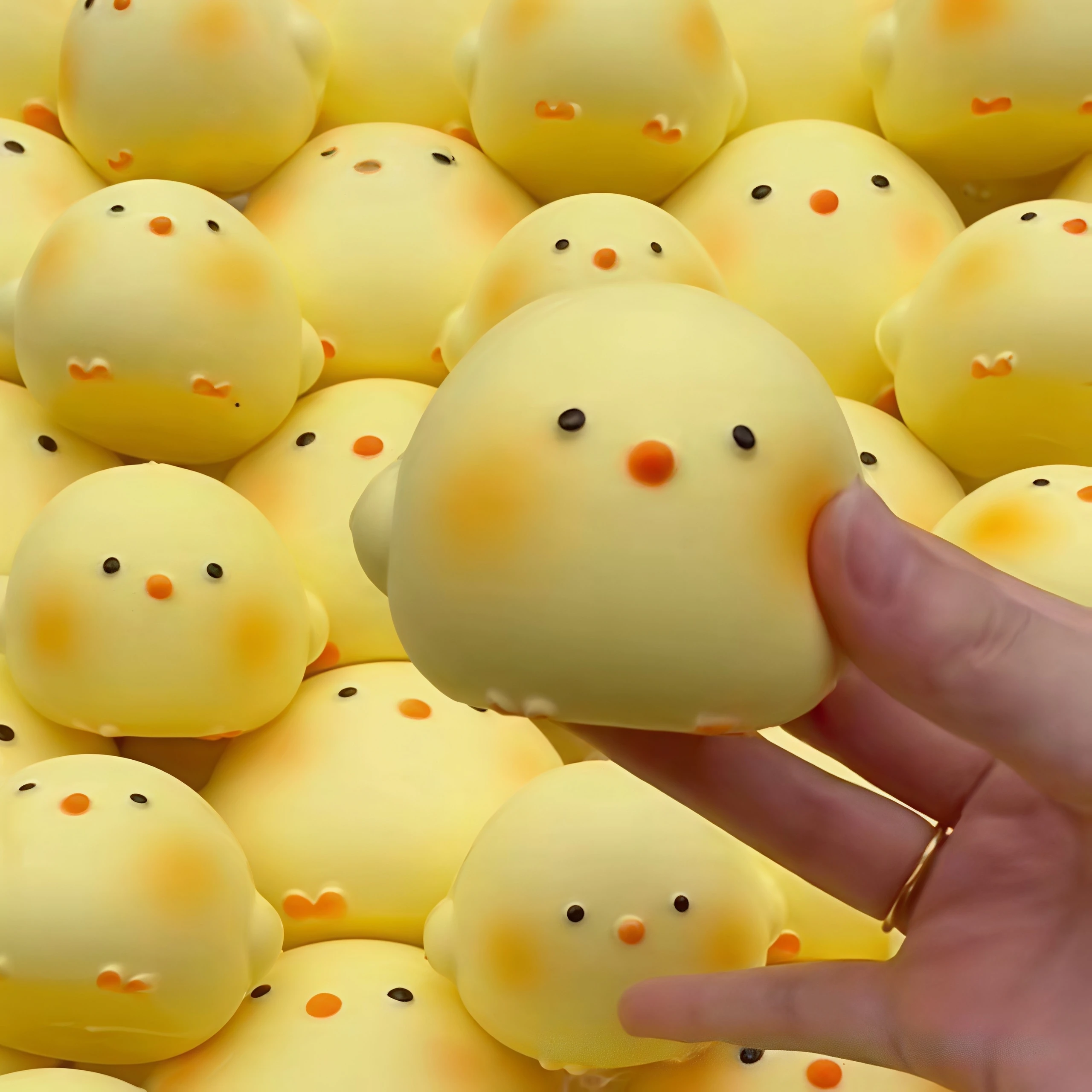 1PC Kawaii Yellow Chick Mochi Squishy Stress Relief Toy PU Foaming Slow Rising Decompress Pinching ASMR Anti Stress Gift
