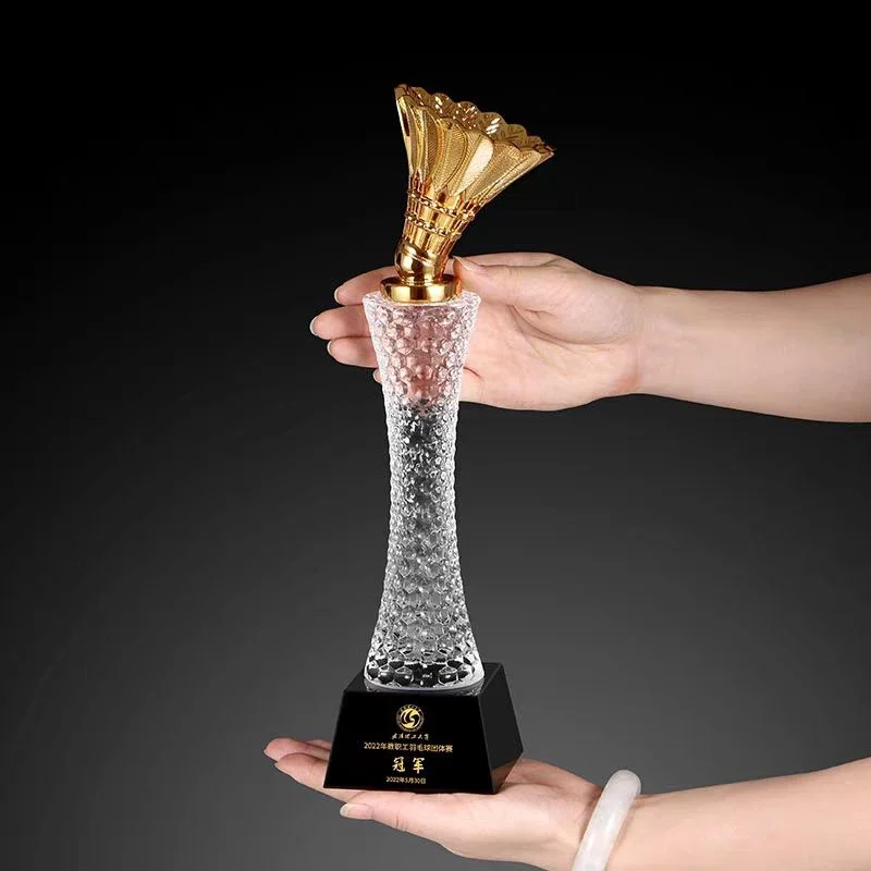 Customized Sports Badminton Lettering Metal and Resin Trophy, Awards Celebration Gift, Creative Medal, Competition Souvenir, 1Pc