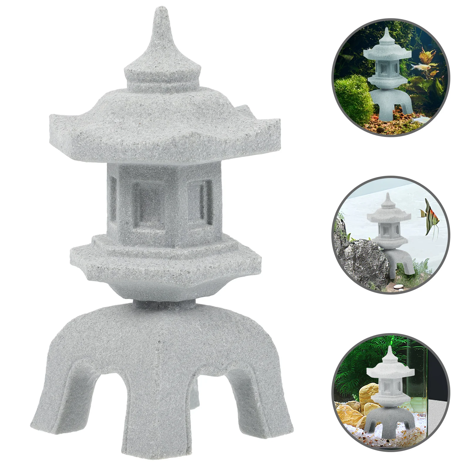 

Stone Lamp Shaped Statue Decor Realistic Design for Aquarium Landscape Safe Reliable Use in Fish Tank Micro Scene Decoration