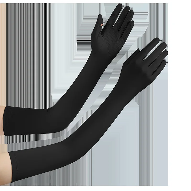 Adult Ice Silk Sun Sleeves - Summer Long UV Protection Fingerless Sleeves for Driving Cycling Sports Sun Shield Artifact