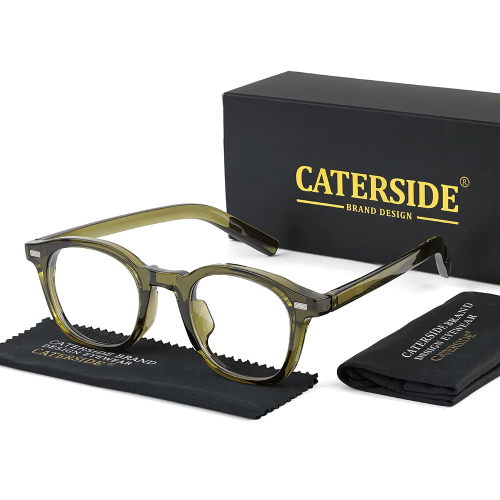 CATERSIDE TR-90 Eyeglass for Men Retro Square Frames Ultralight High Quality Optical Women Glasses Transparent Lenses Business