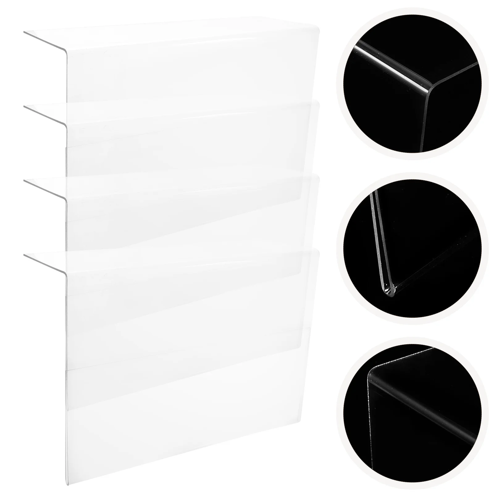 

4pcs Clear Price Sign Holder Shelf Label Stable Display Stand For Supermarket Store Office Merchandise Tag Holder File Folder