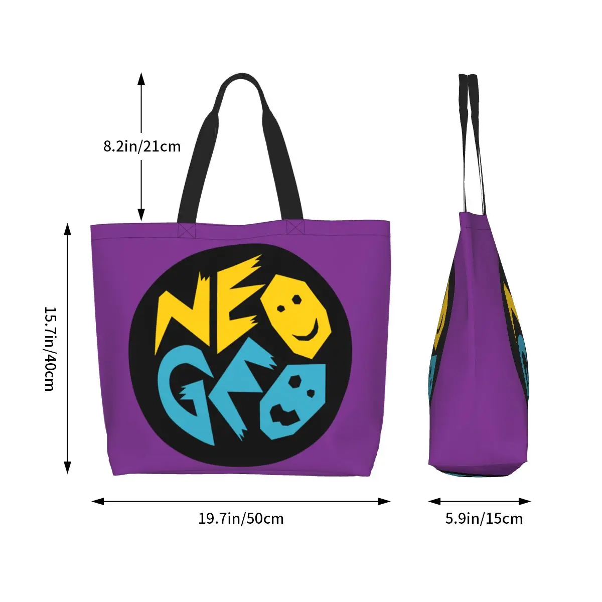 Fashion Neogeo Arcade Shopping Tote Bag Reusable Groceries Canvas Shopper Shoulder Bag