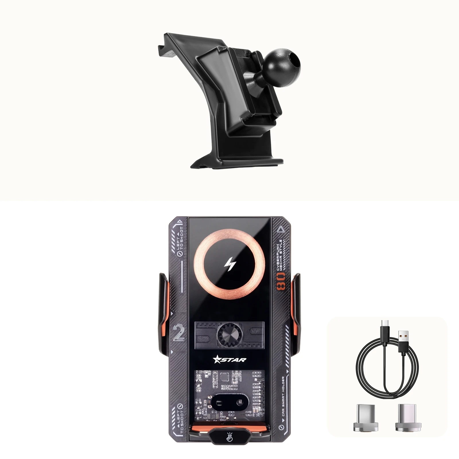 Für VW Passat B8 2017-2021 2022 2023 Fahrzeugspezifische Handyhalterung Smart Car Phone Mount 66W Ladestation mit Auto-Sensing für RHD und LHD