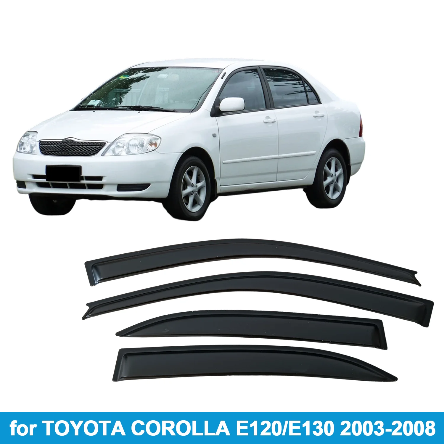 

Оконный козырек для TOYOTA COROLLA E120/E130 2003-2008, защита от дождя, боковой дефлектор, защита от атмосферных воздействий, лента для наружного крепления