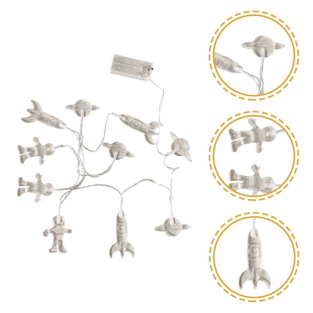 

Astronaut String Lamp 1.5 Meter 10 LED Decorative Light String Kids Room Bedroom Party Space Theme Home Decor Scene Light Decor