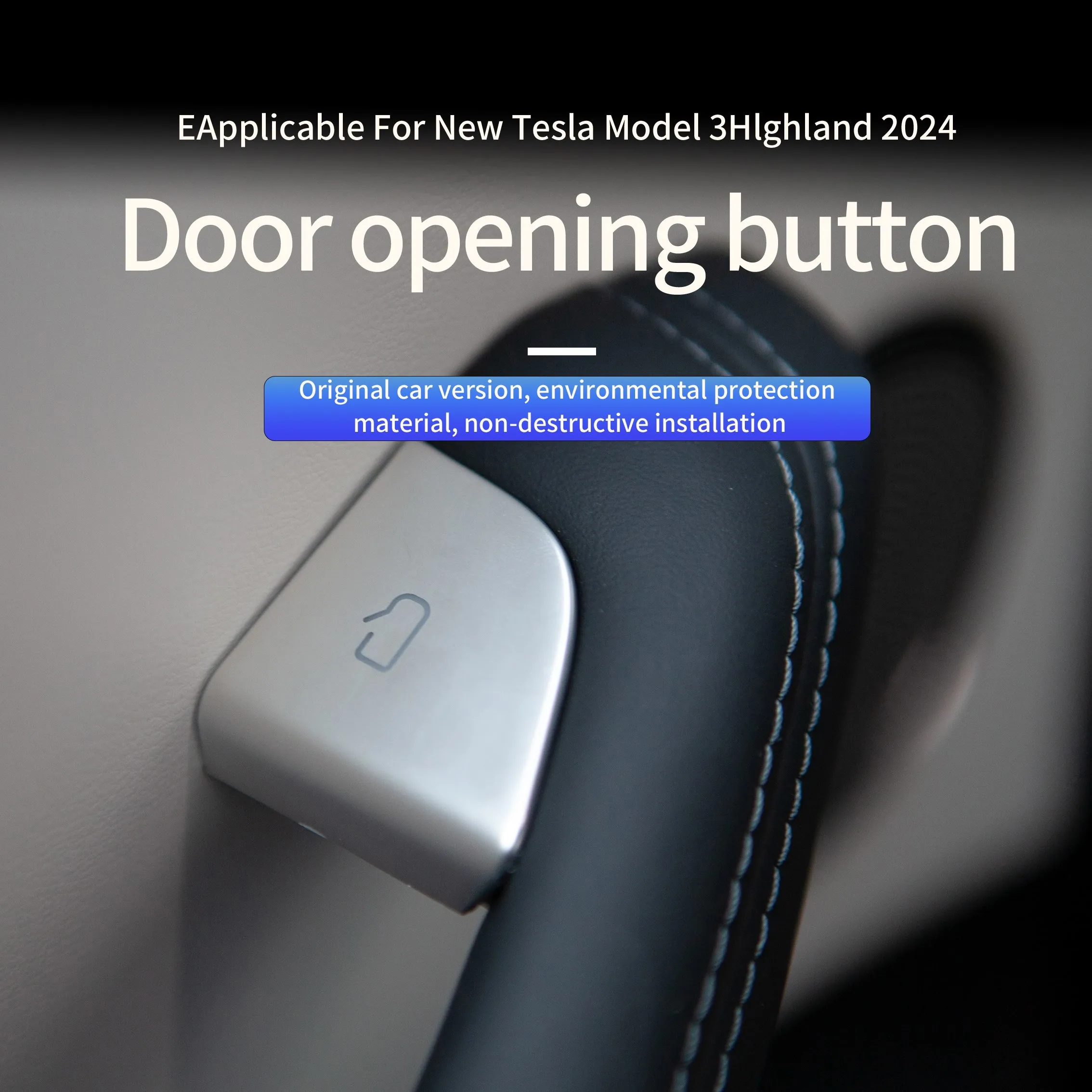 Car Door Button For Tesla Model 3 Highland 2024 Car Door Open Button Decoration Patch Interior Accessorie