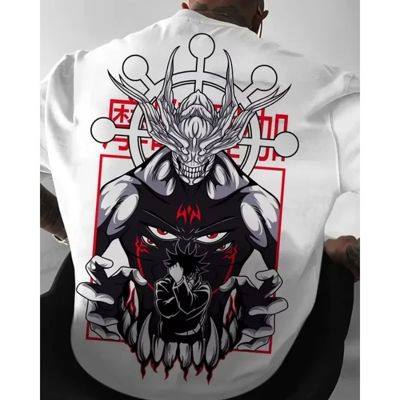 Jujutsu Kaisen-Camiseta con estampado de Anime para hombre y mujer, Top de manga corta informal holgado japonés, novedad de verano 2025, para padres e hijos