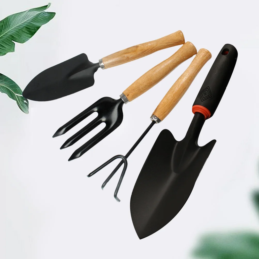 

4Pcs Gardening Tool Set Stainless Steel Hand Tools Rakes Shovels Rust Resistant Ergonomic Handle for Digging Weeding Balcony