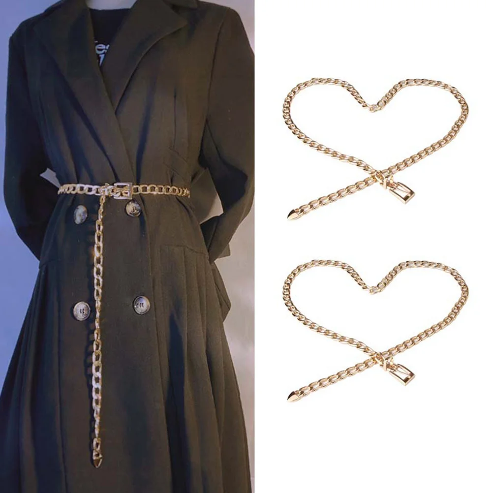 

Metal Women's Waist Belt Adjustable Lightweight Stylish Waist Chain for Dresses Skirts Clothing Decorative Accessory