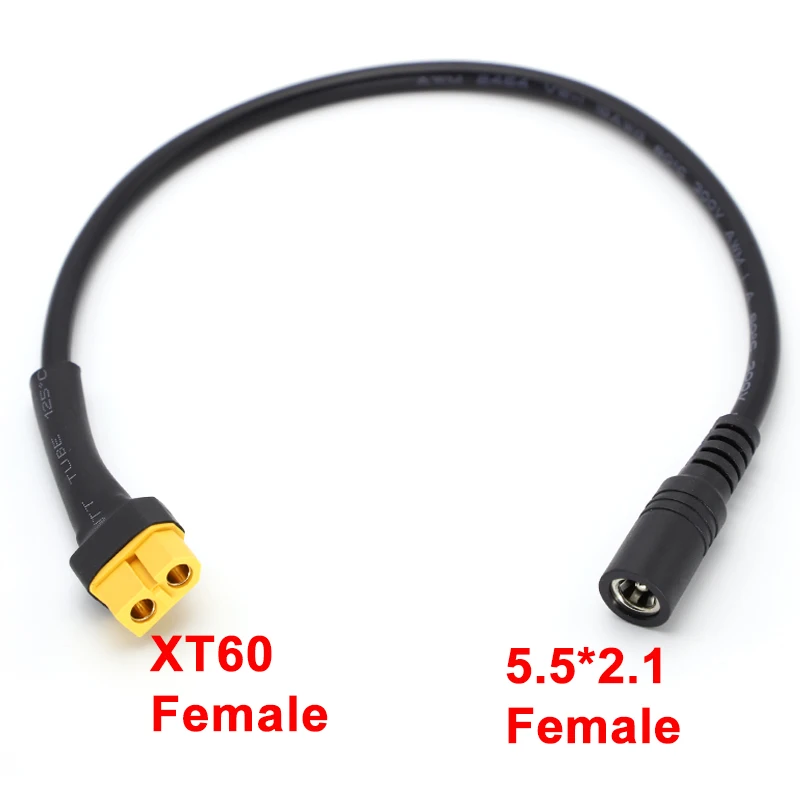 Lot De 4 Adaptateurs XT60 Femelle Vers T Mâle – Fil 14 AWG 5 Cm – OliRC