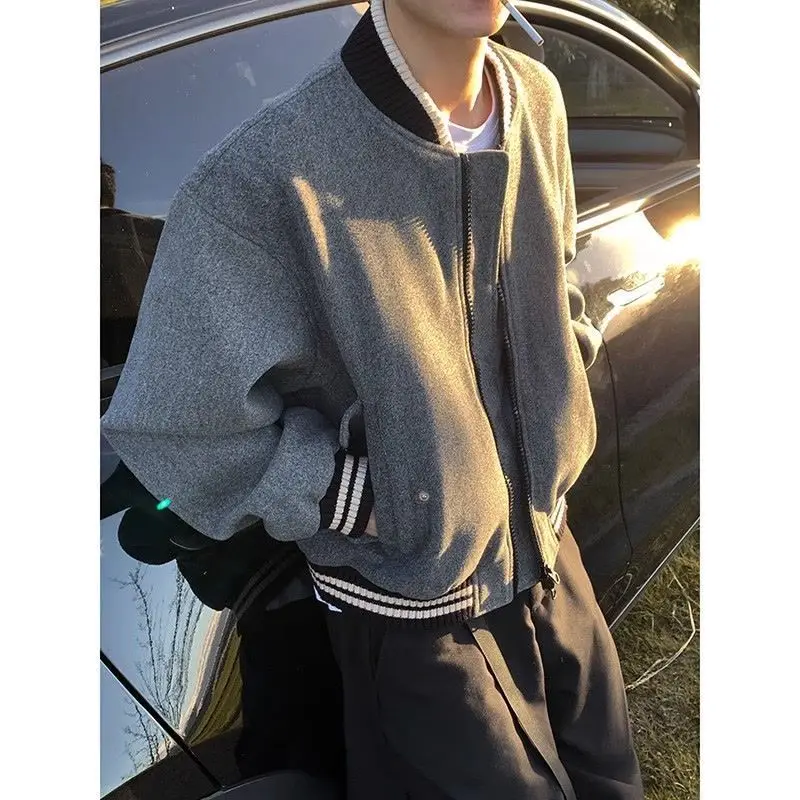 

Wool Blend Jacket Man Big Size Mens Gothic Punk Rock Rebellious Leather Studs Spikes Edgy Dark Mysterious Night Alternative Cool