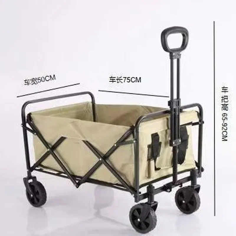 Portable Folding Collapsible Wagon Cart Outdoor Camping Garden Utility Pull Cart for Picnic Shopping Vending Beach Use