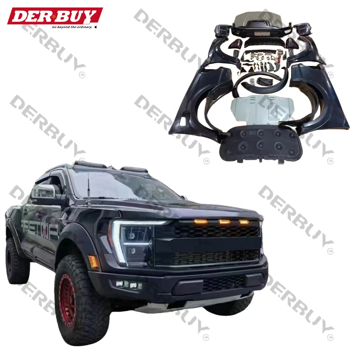 

Automotive parts Front car bumpers body kit for Ford ranger 2012-2021 T6 T7 T8 upgrade Raptor F150