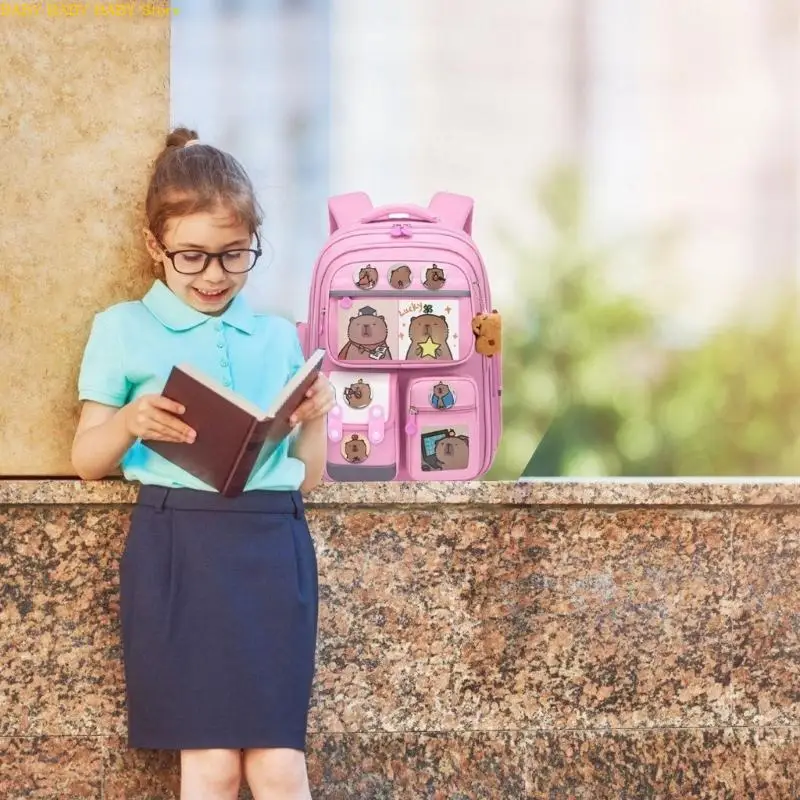 

Q81A Capybara Cartoon Backpack Spacious And Comfortable School Bag Casual Daypack For School And Activities