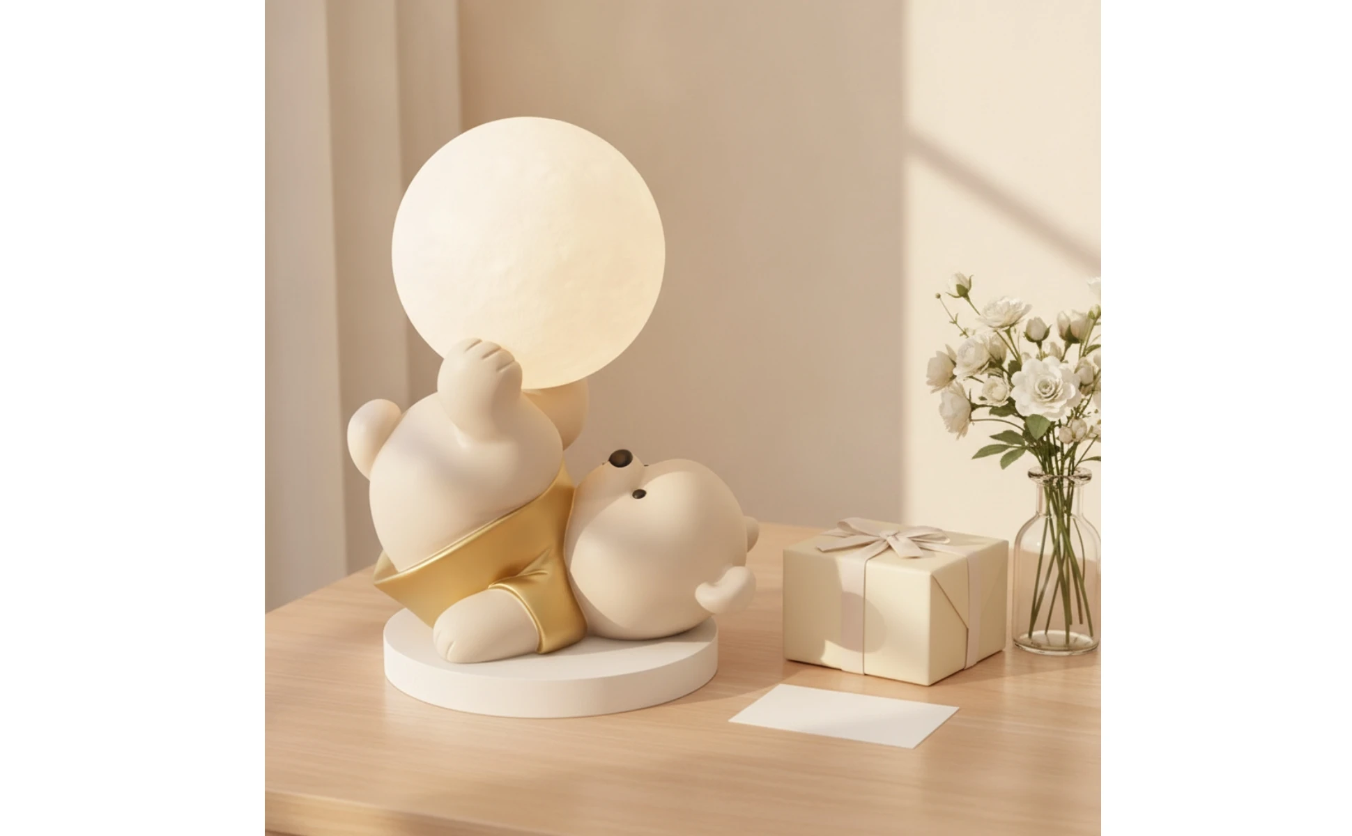 Bear Night Light Decorative Bear Ornament with Lamp Cartoon Matte for Children, Bedside Table, Bedroom Bear Night Light Decorative Bear Ornament with Lamp Cartoon Matte for Children, Bedside Table, Bedroom