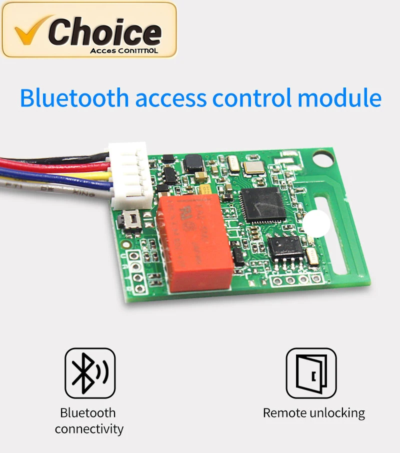 3.3-12VDC BLE5.2 Access Module TTLock App, CE/FCC Embedded Controller Board for Commercial/Residential Doors (Relay & Antenna）