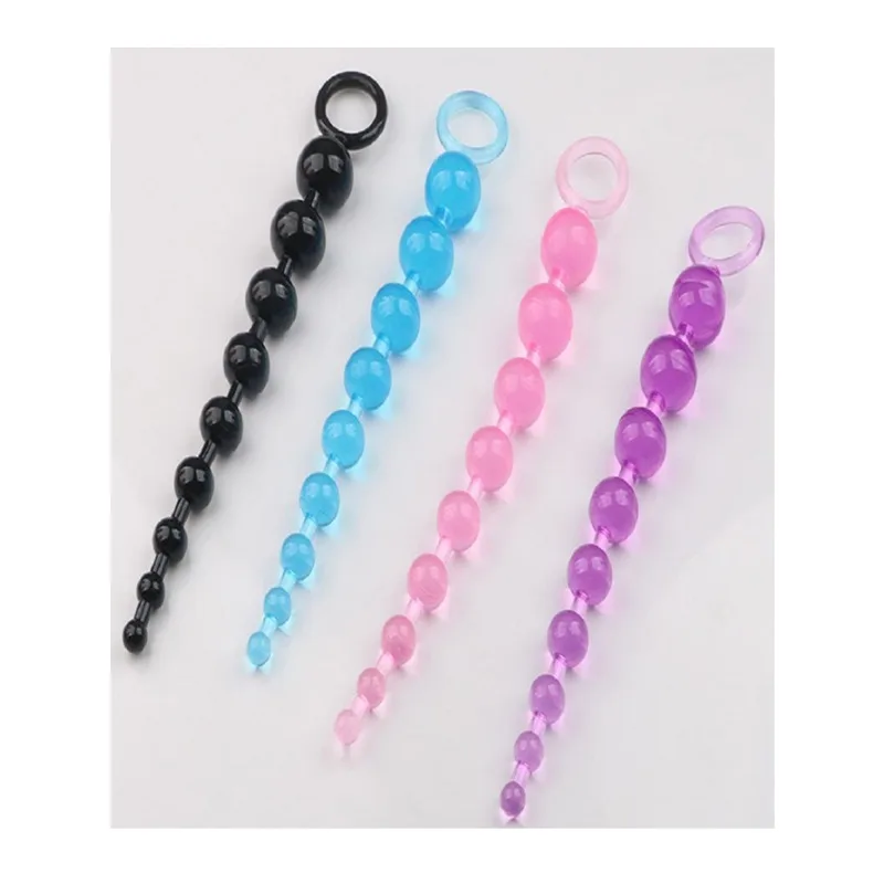 Soft Silicone Buttplug Sex Toys para homens e mulheres, bola de estimulação prostática, Butt Bead, Buttplug Pull, bola, 10 contas