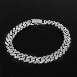 High Quality 9MM Width Miami Cuban Chain Necklaces For Men Women Hip Hop Iced Out Bling Charm Chains Necklace Fashion Jewelry