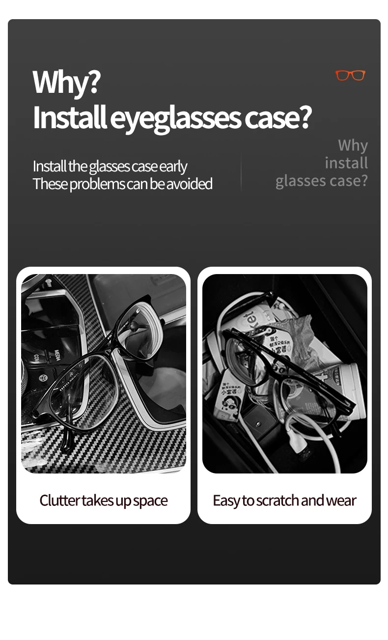 Magnetic sunglasses case for car interior
