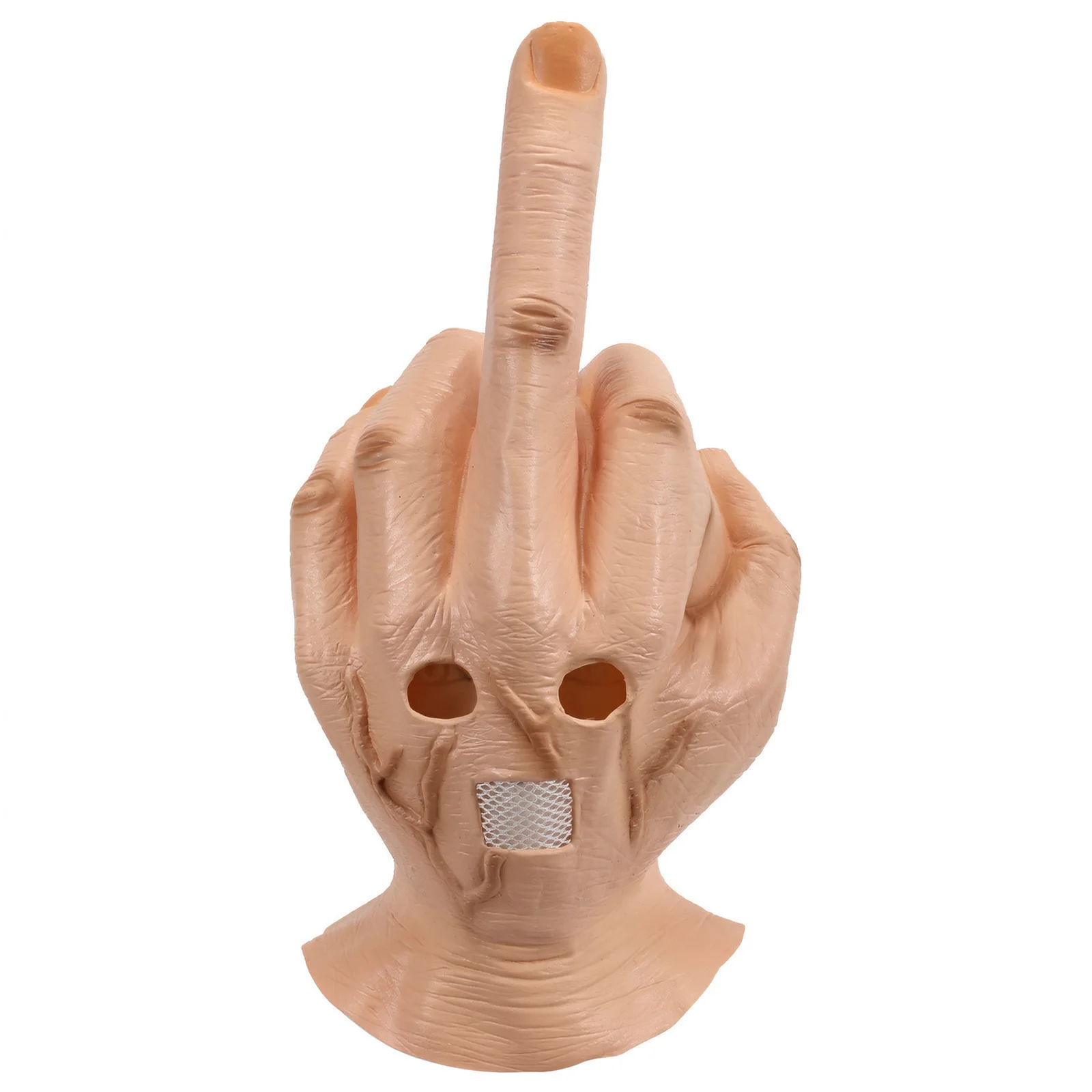 Experience Laughter With Funny Mask For Adult Halloween Costumes Featuring Realistic Middle Finger