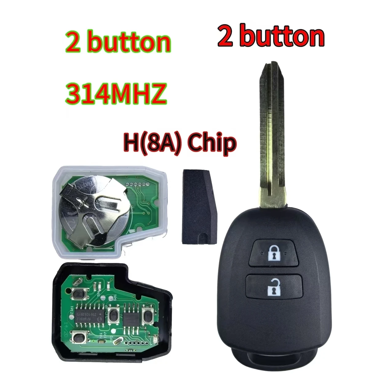 Jingxin HYQ12BEL/HYQ12BDM/HYQ12BDP 89070-02880 72G/H-8A Chip 314,3MHz Autoschlüssel/Gehäuse für Toyota Camry Corolla 2012-2017 – Detail 8
