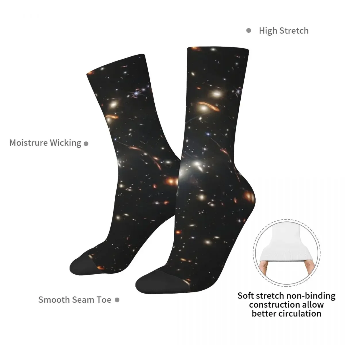 NASAs James Webb Space Telescope First Deep Field Image Galaxy Cluster Socks High Quality Stockings All Season Long Socks