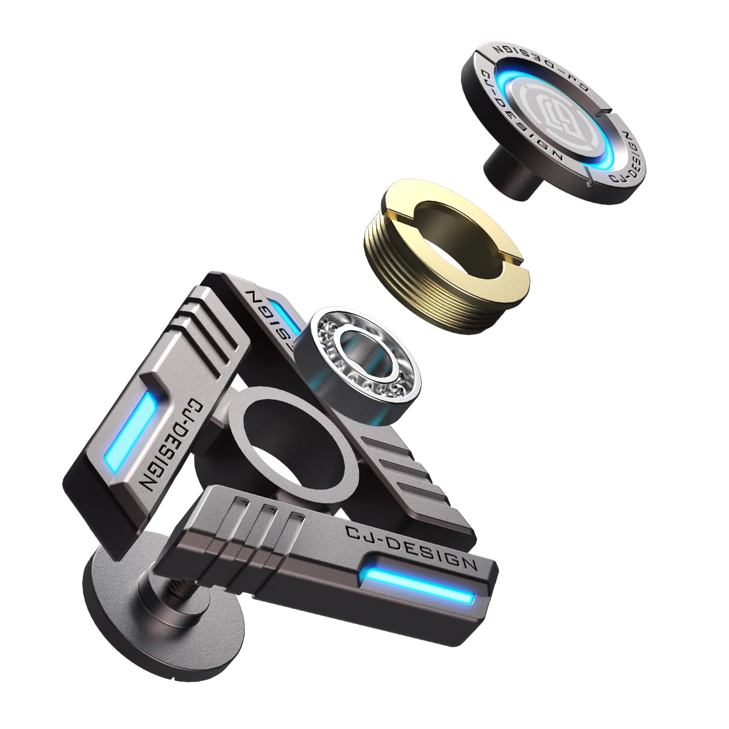 Adjudication geavanceerde metal fidget hand spinner edc legering gyro lichtgevende stress reliëf draaiende top antistress desktop speelgoed schild