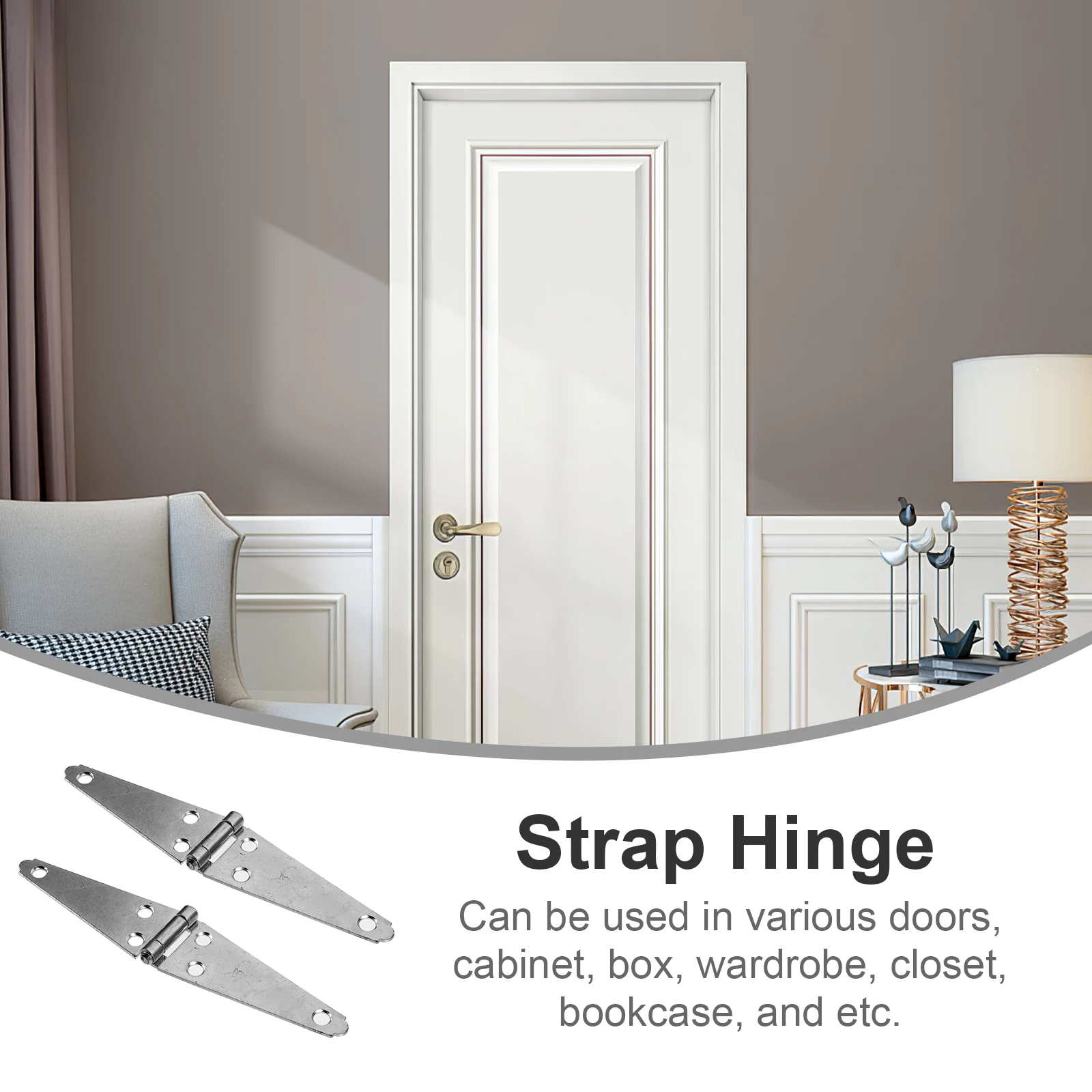 

2pcs Heavy Duty 100Mm Barn Door Strap For Wood Fence Shed Closet Box Hardware Strong Hinges Decorative Strap Fence Gate