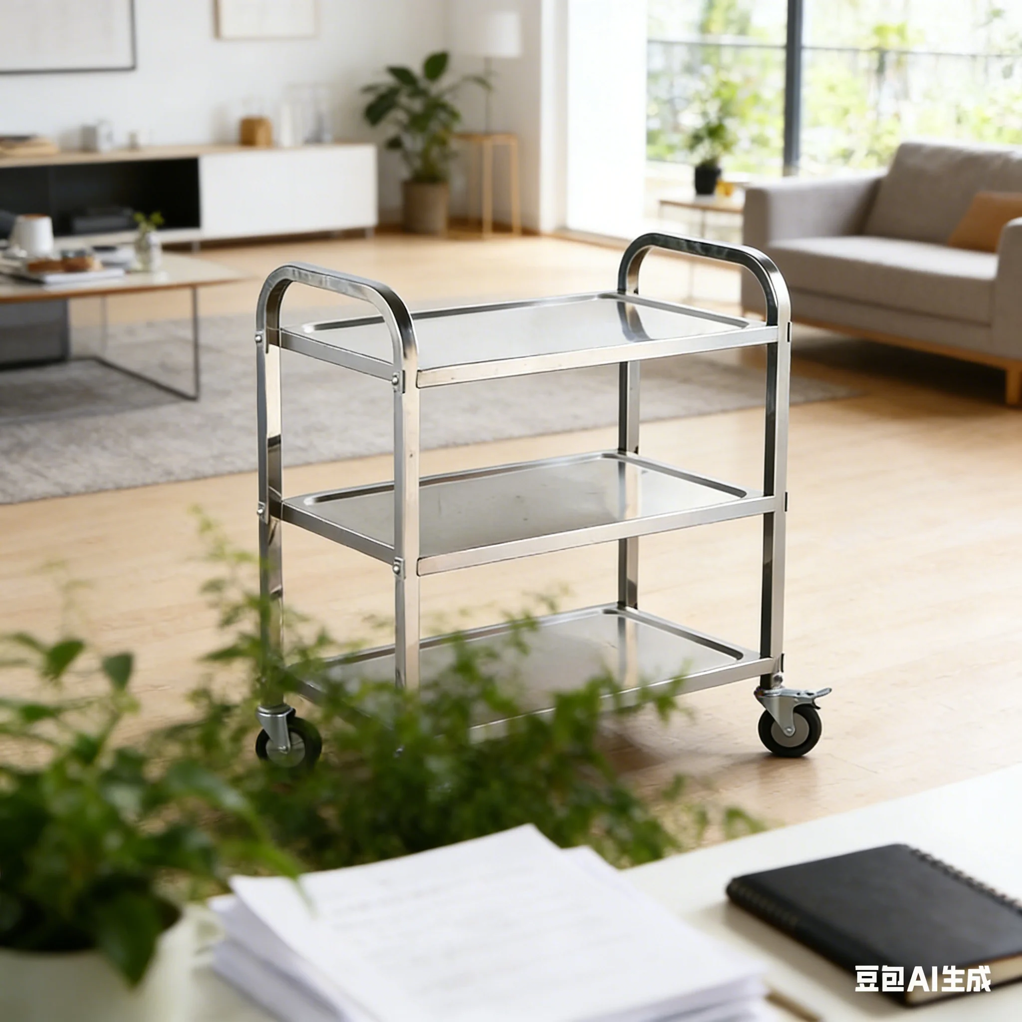 aoliviya-厚みのあるステンレス製モダンフードデリバリーカート、業務用サービングボウルコレクション3層式レストラン用-b765