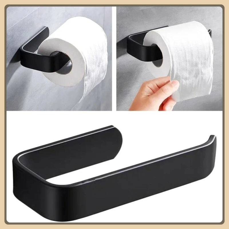 Self-adhesive Towel Rack Wall Mounted Bathroom Items Bathroom Towels Holder Hanger Without Punching Toilet Paper Holder