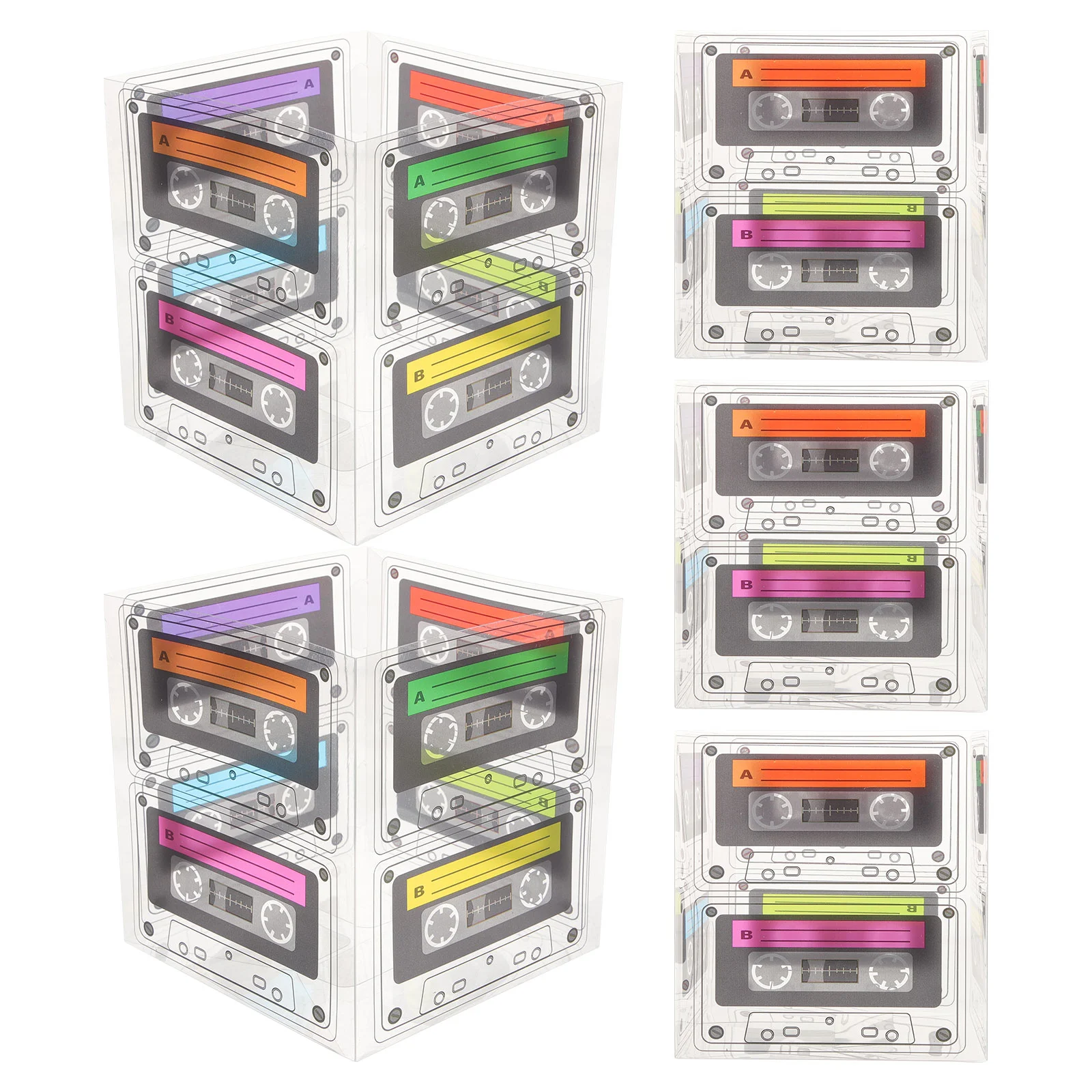 5pcs 80's Retro Cassette Tape Boxes Cassette Tape Candy Buckets Party Favor Boxes cassette tape bucket