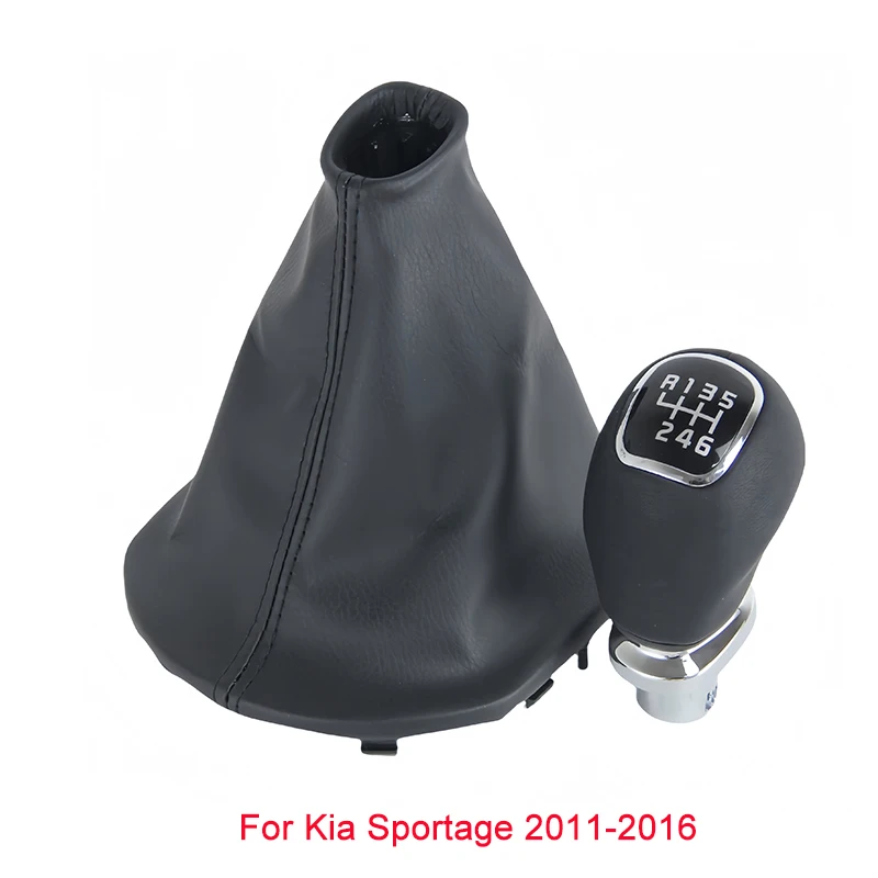 

6 Speed Car Gear Shift Knob Lever Head Handball For Kia Sportage 2011 2012 2013 2014 2015 2016 Lever Shifter Gaiter Boot Cover