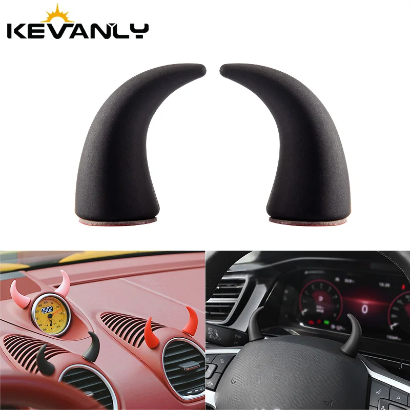 

1 пара/4 пары мотоциклетный шлем дьявол угловой интерьер автомобиля мини руль милый уголок креативное украшение автомобиля на приборной панели