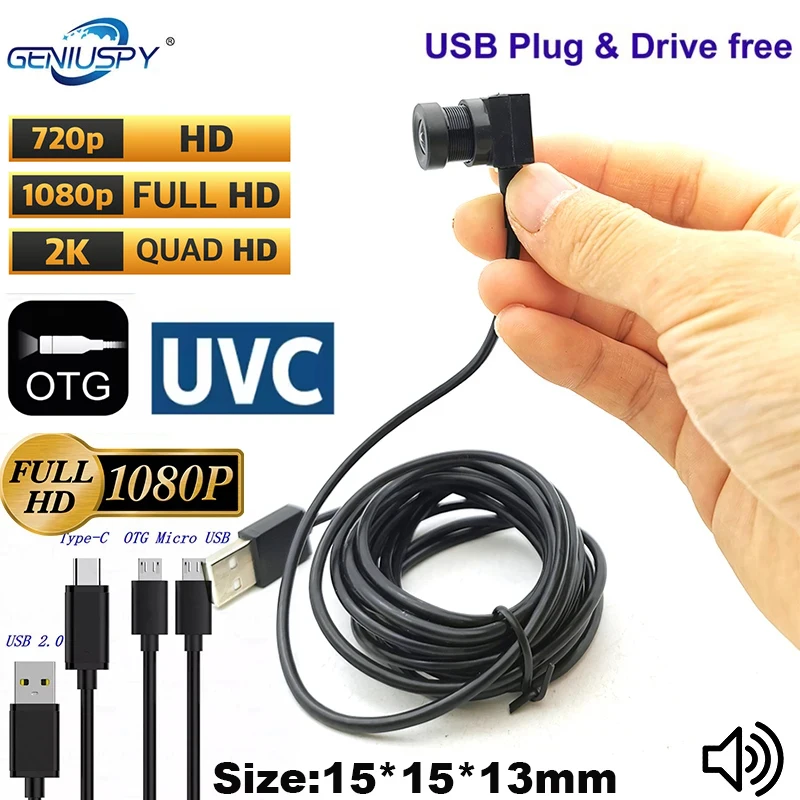 4MP 2K 1080P 1MP Webcam UVC Mini USB Camera Laptop Video Cam PC Webcam Zero distortion Lens Plug and Play Web Camera for Android