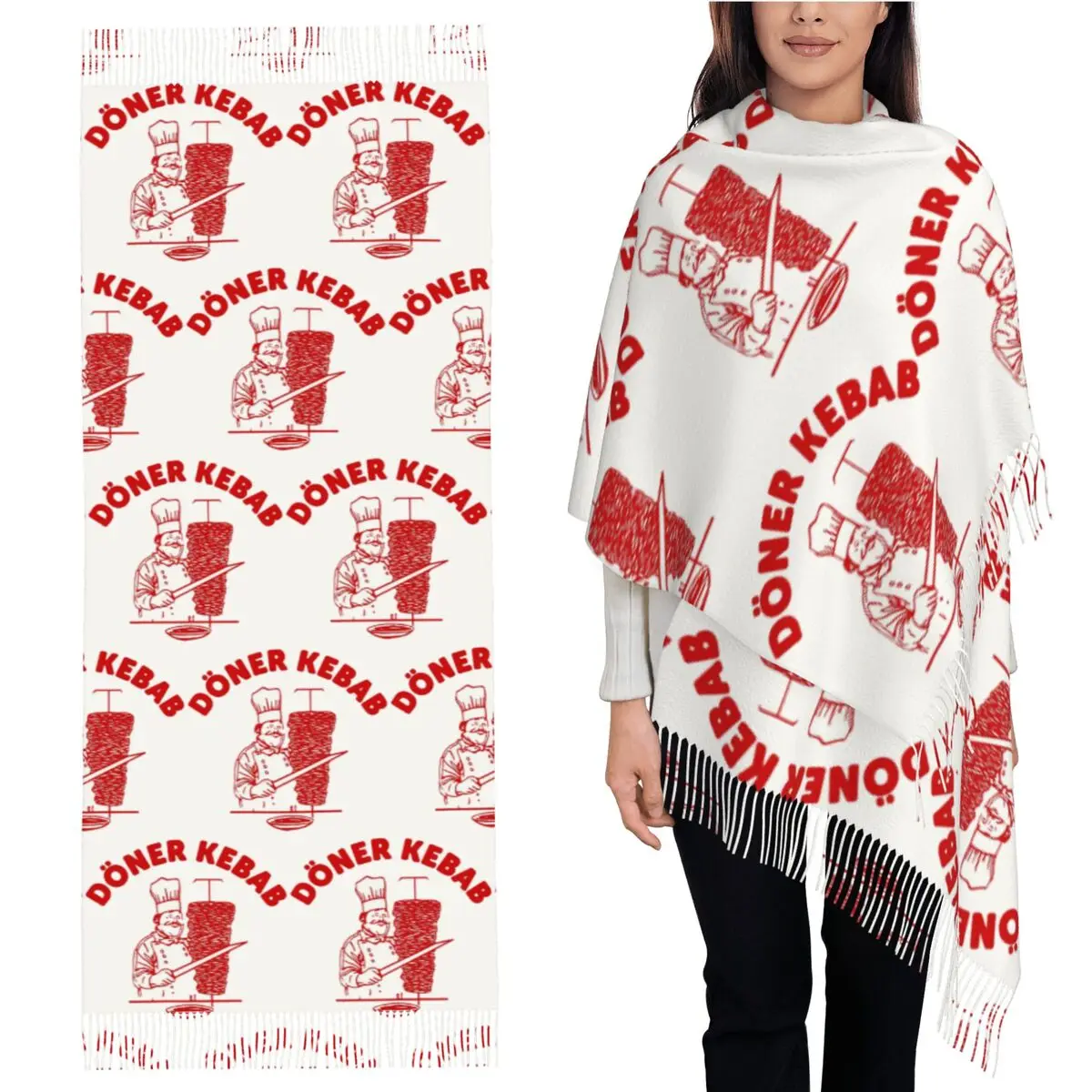 

Шарф Doner Kebab, шарфы с кисточками, женские мягкие теплые шали и накидки, длинная осенне-зимняя шаль