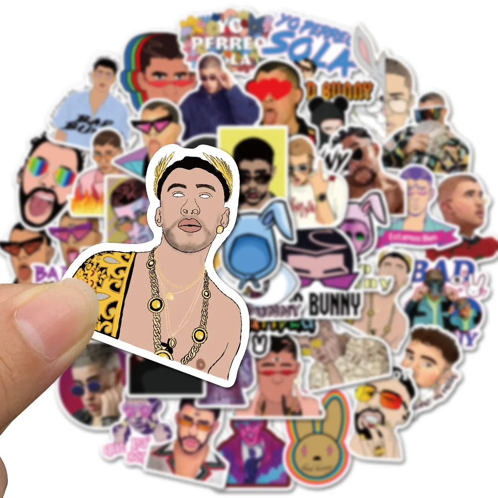 50PCS Bad Bunny Aufkleber Graffiti Geschenk Aufkleber Spielzeug DIY Koffer Telefon Aufkleber Helment Laptop Fahrrad Aufkleber