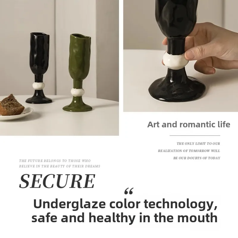 Picture 6: High-value Ceramic High Footed Cup,Restaurant Decoration Candle Holder Home Decor Gift, Creatively Holding High-end Wine Glasses